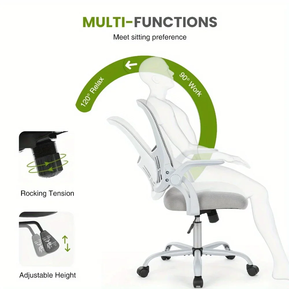 Ergonomic Mesh Office Chair Adjustable Armrests Lumbar Support Desk Chair - Image 5