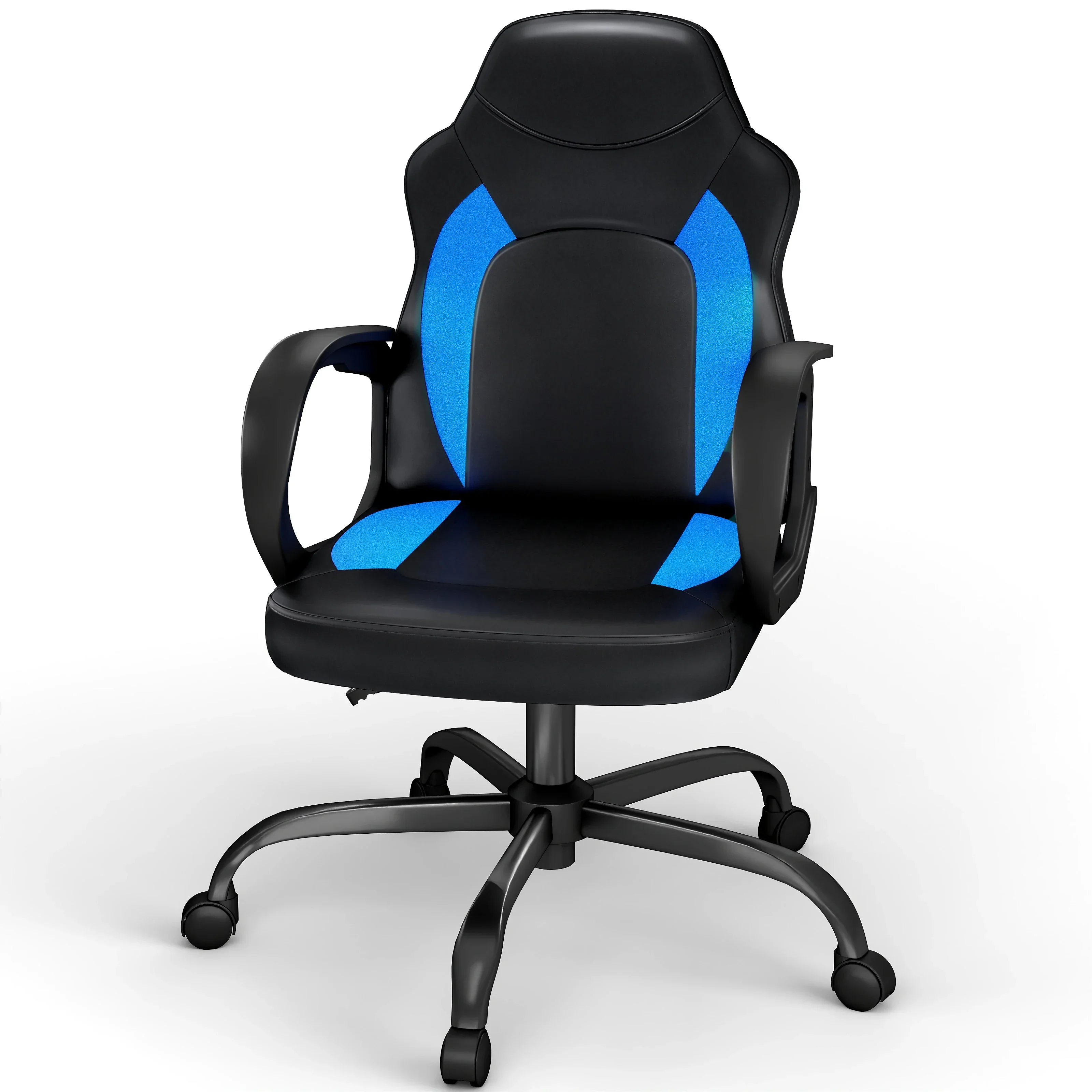 Ergonomic PU Leather Gaming Chair Swivel Adjustable Office Desk Chair Red - Image 7