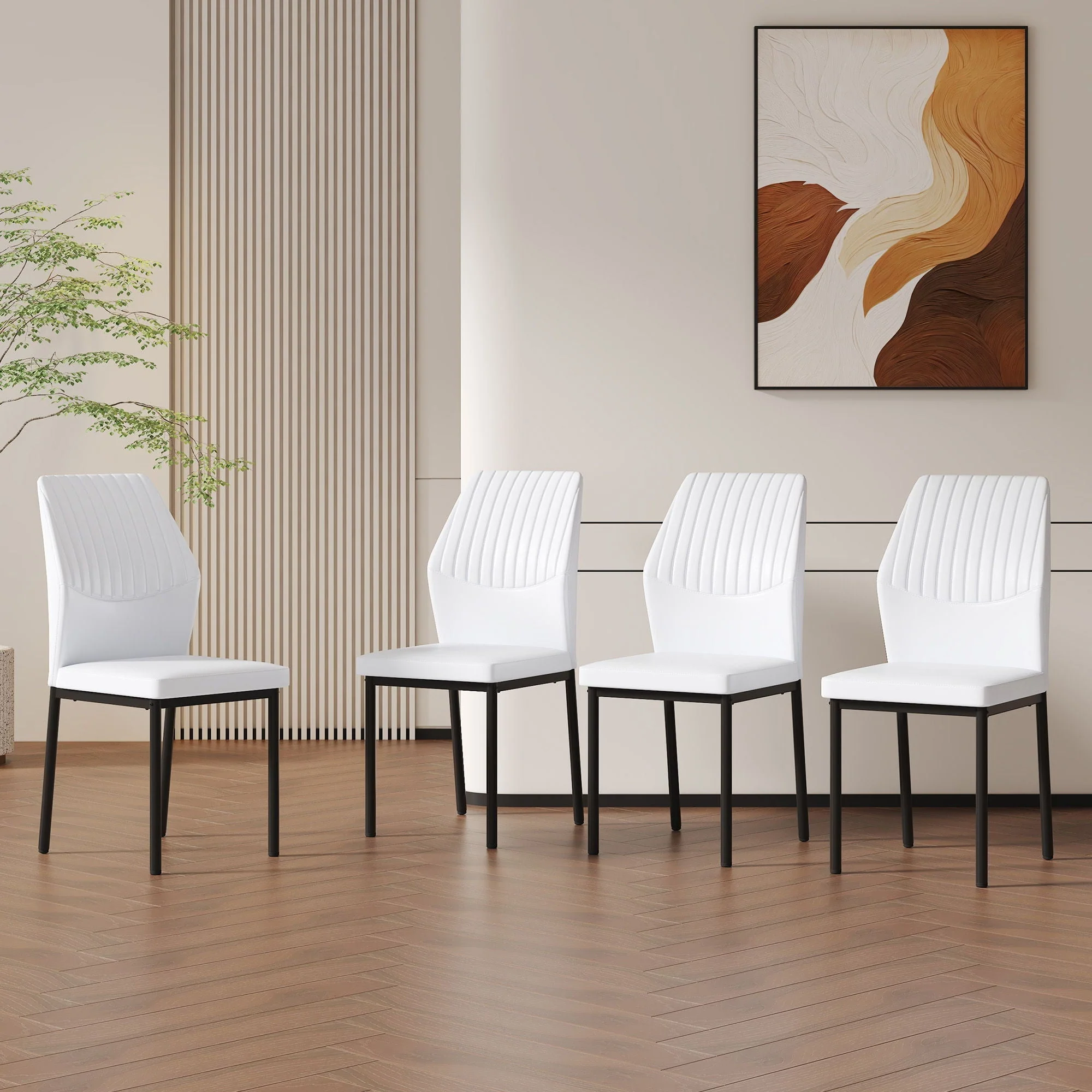 Ergonomic Simple Chair With Metal Leg - Image 11