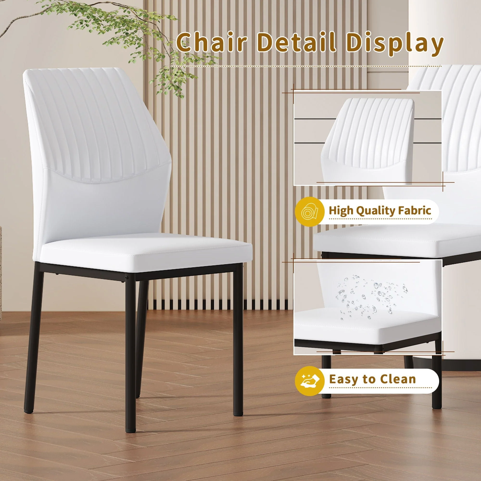 Ergonomic Simple Chair With Metal Leg - Image 12