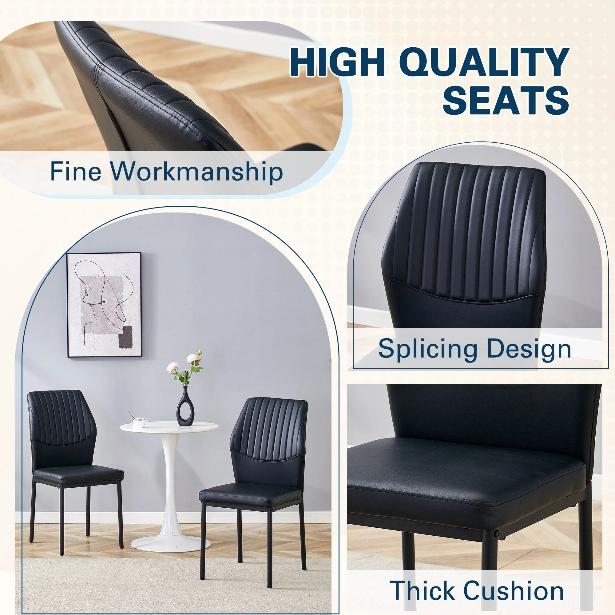 Ergonomic Simple Chair With Metal Leg - Image 4