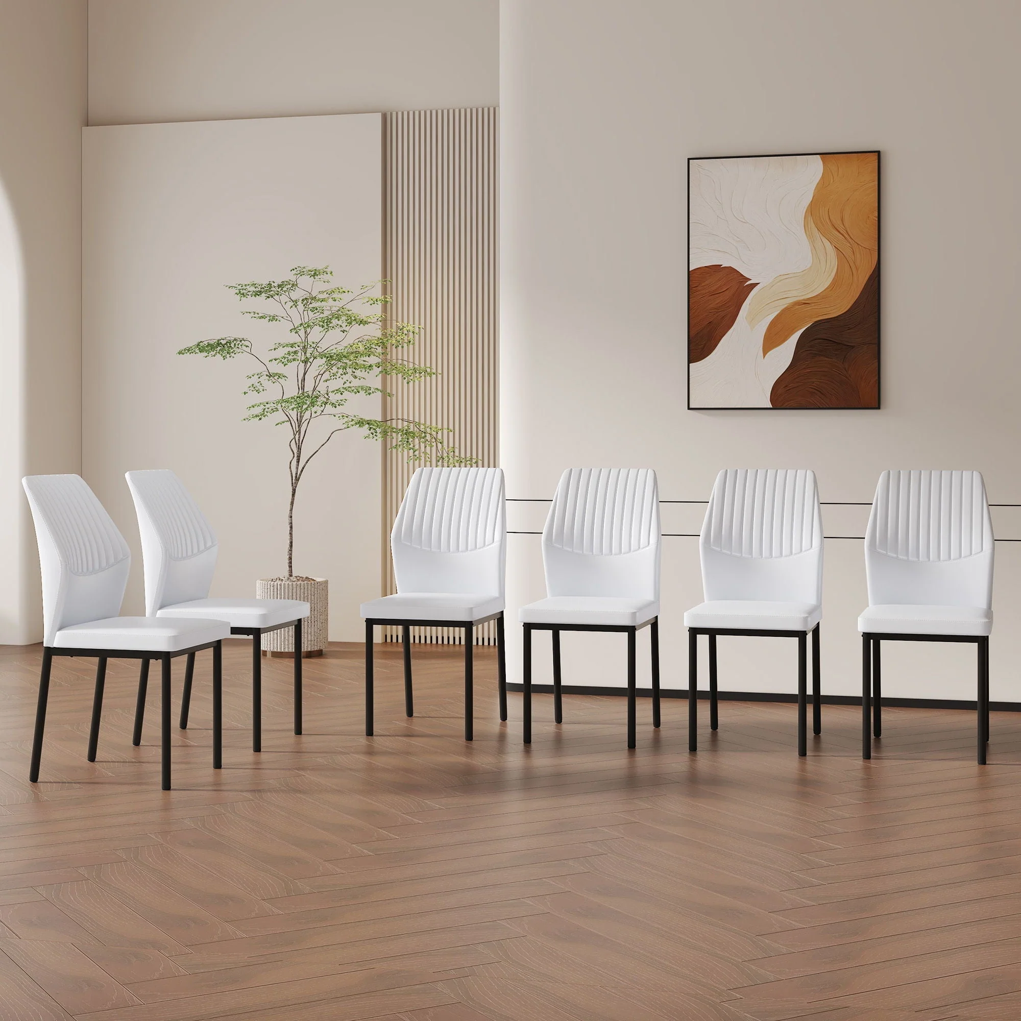 Ergonomic Simple Chair With Metal Leg - Image 5