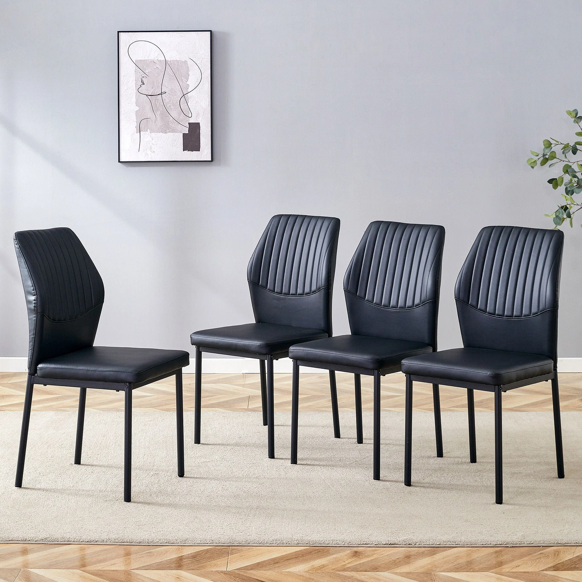 Ergonomic Simple Chair With Metal Leg - Image 6