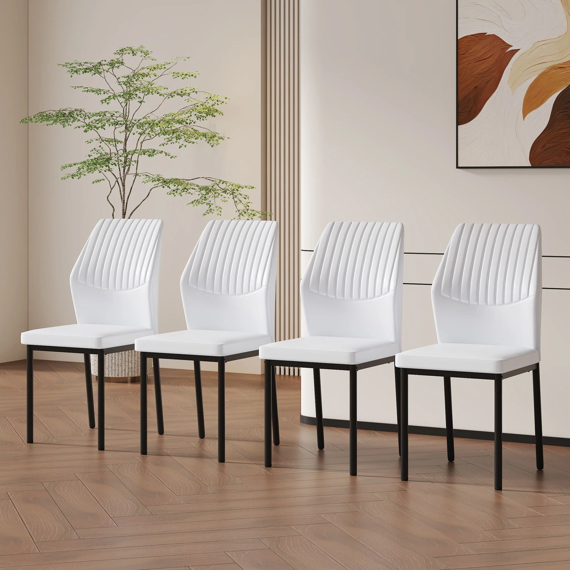 Ergonomic Simple Chair With Metal Leg - Image 7