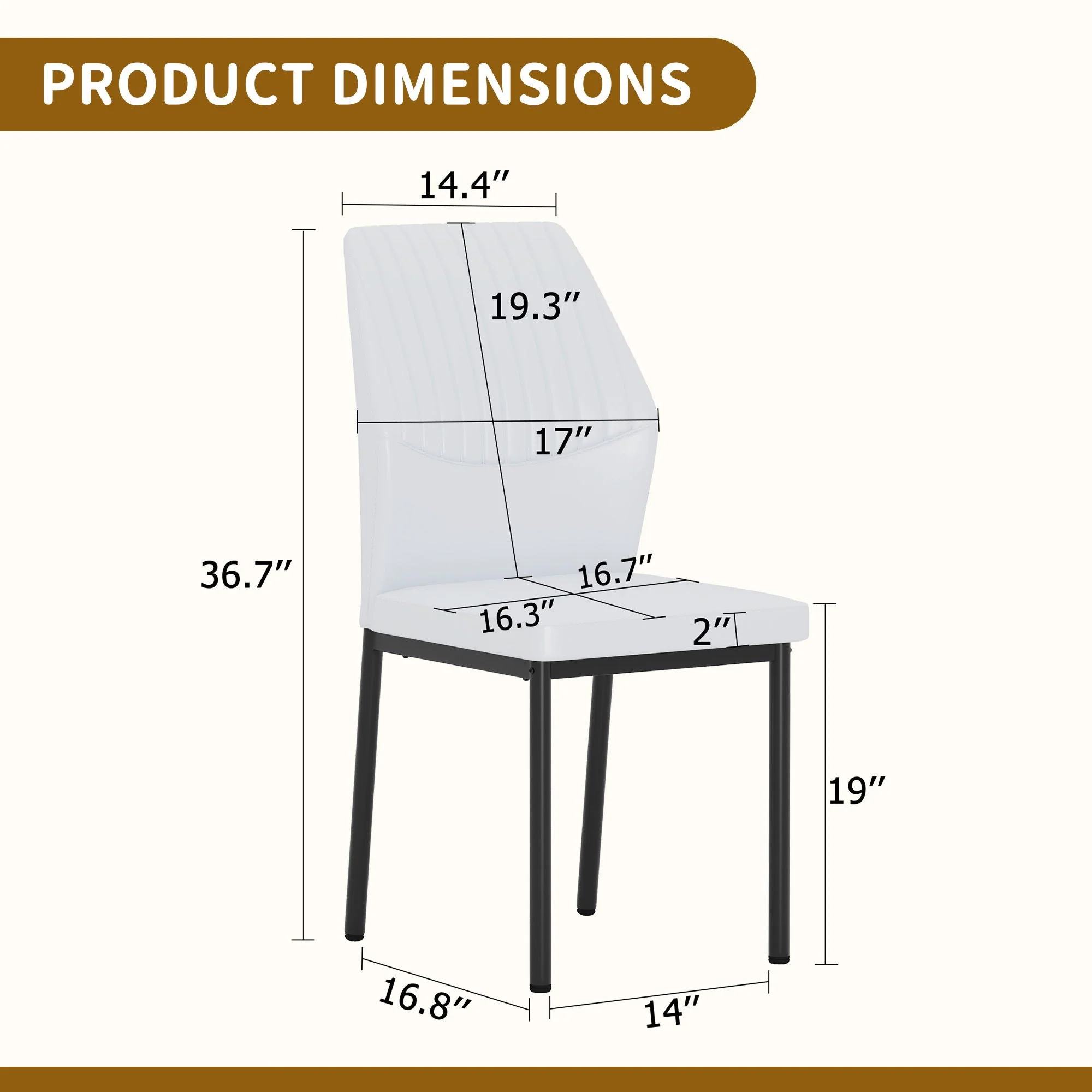 Ergonomic Simple Chair With Metal Leg - Image 8