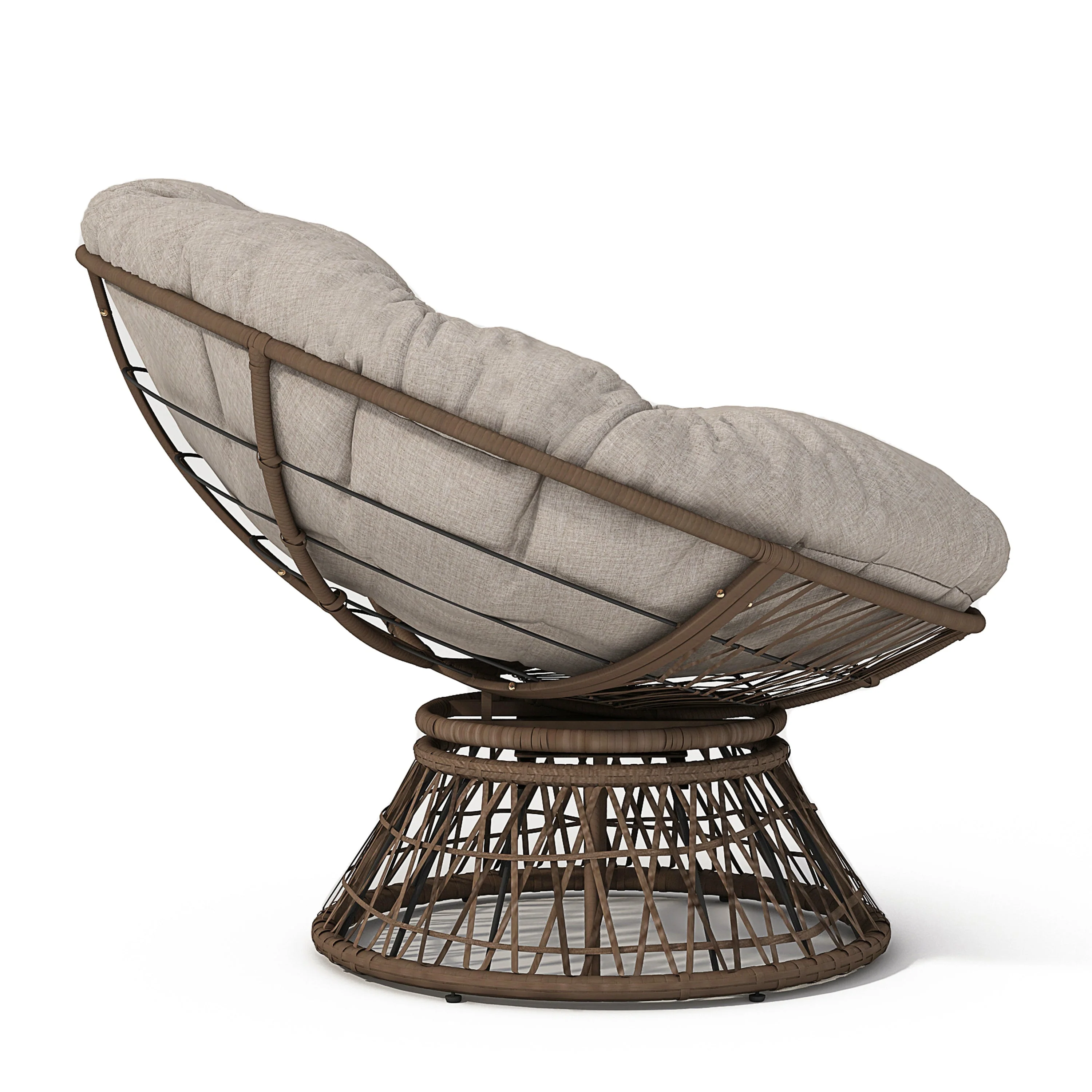 Ergonomic Wicker Chair with Cloud Density Cushion and Swivel - Image 8