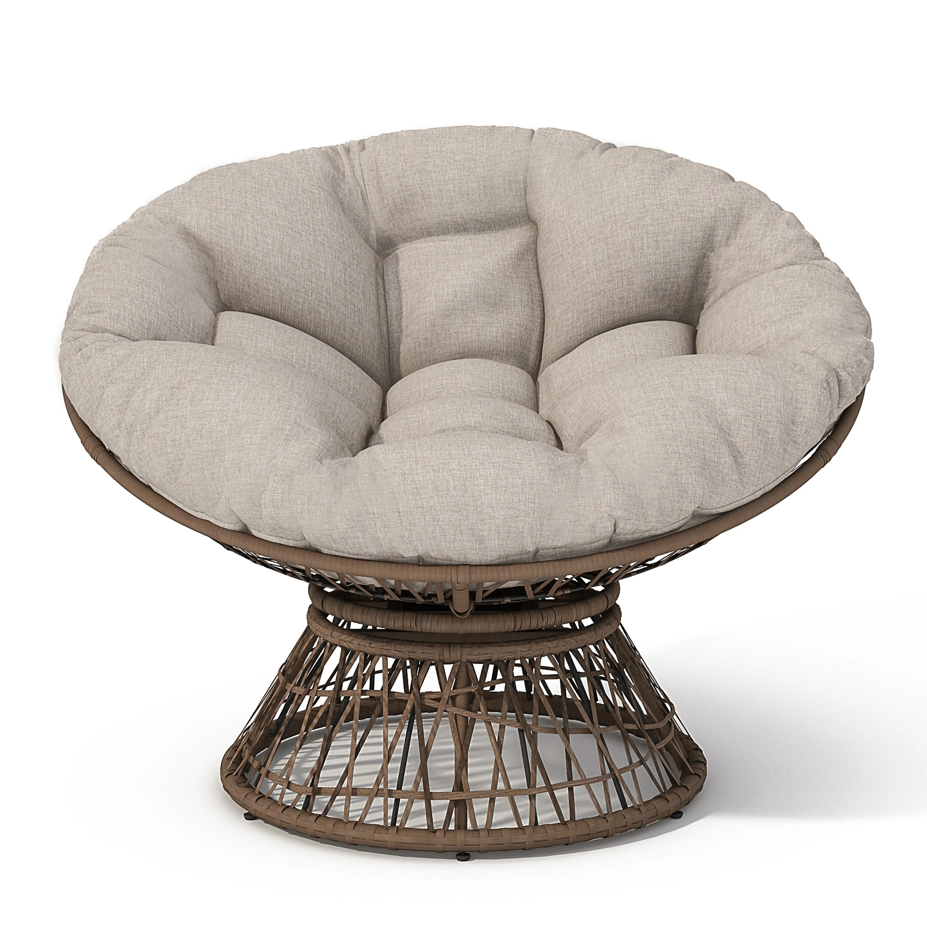 Ergonomic Wicker Chair with Cloud Density Cushion and Swivel - Image 9