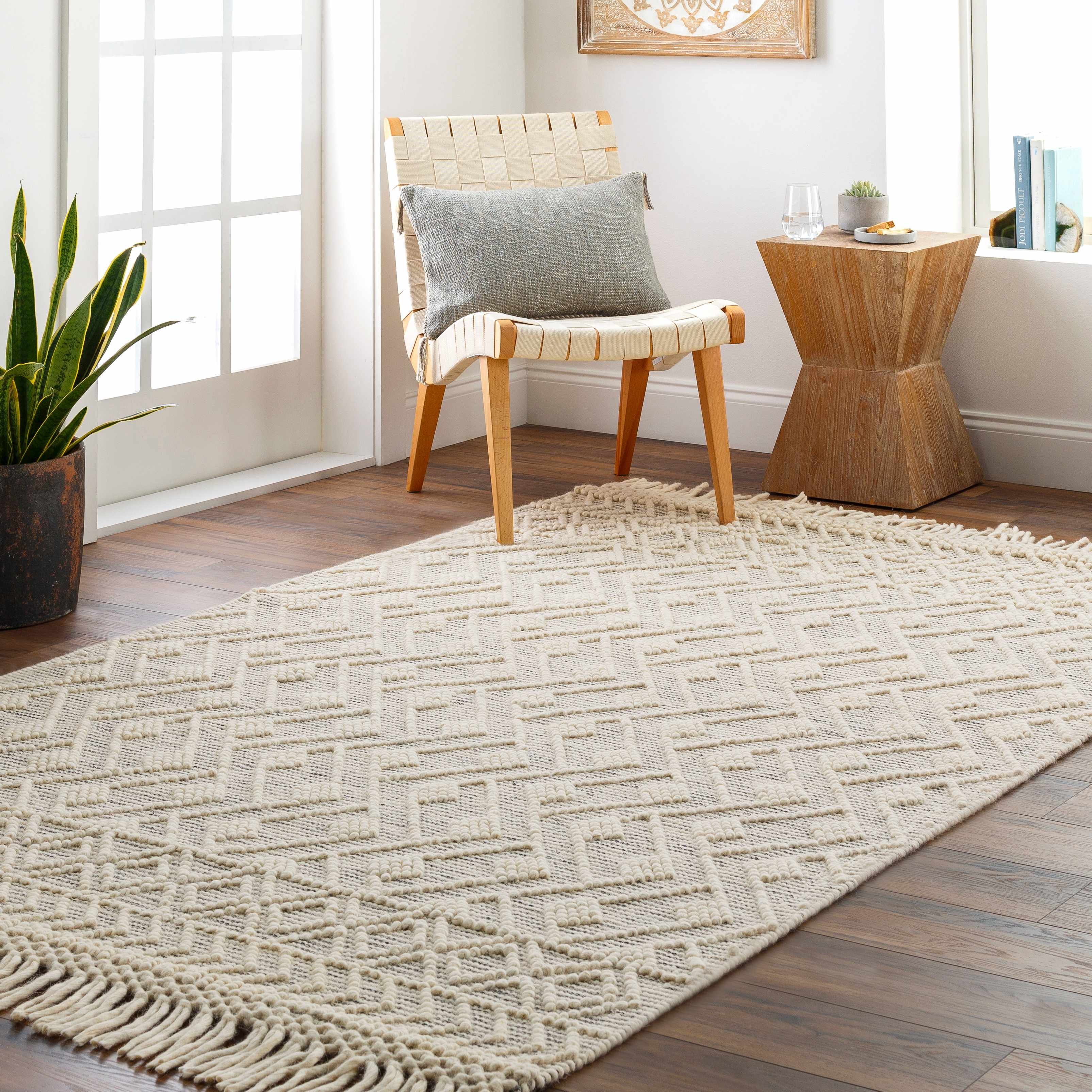 Erica Wool Rug with Tassels - Clearance - Image 2