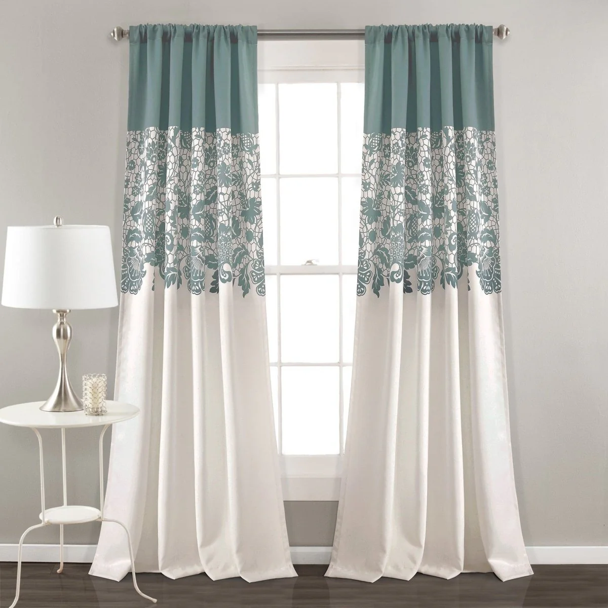 Estate Garden Print Room Darkening Window Curtain Set - Image 3