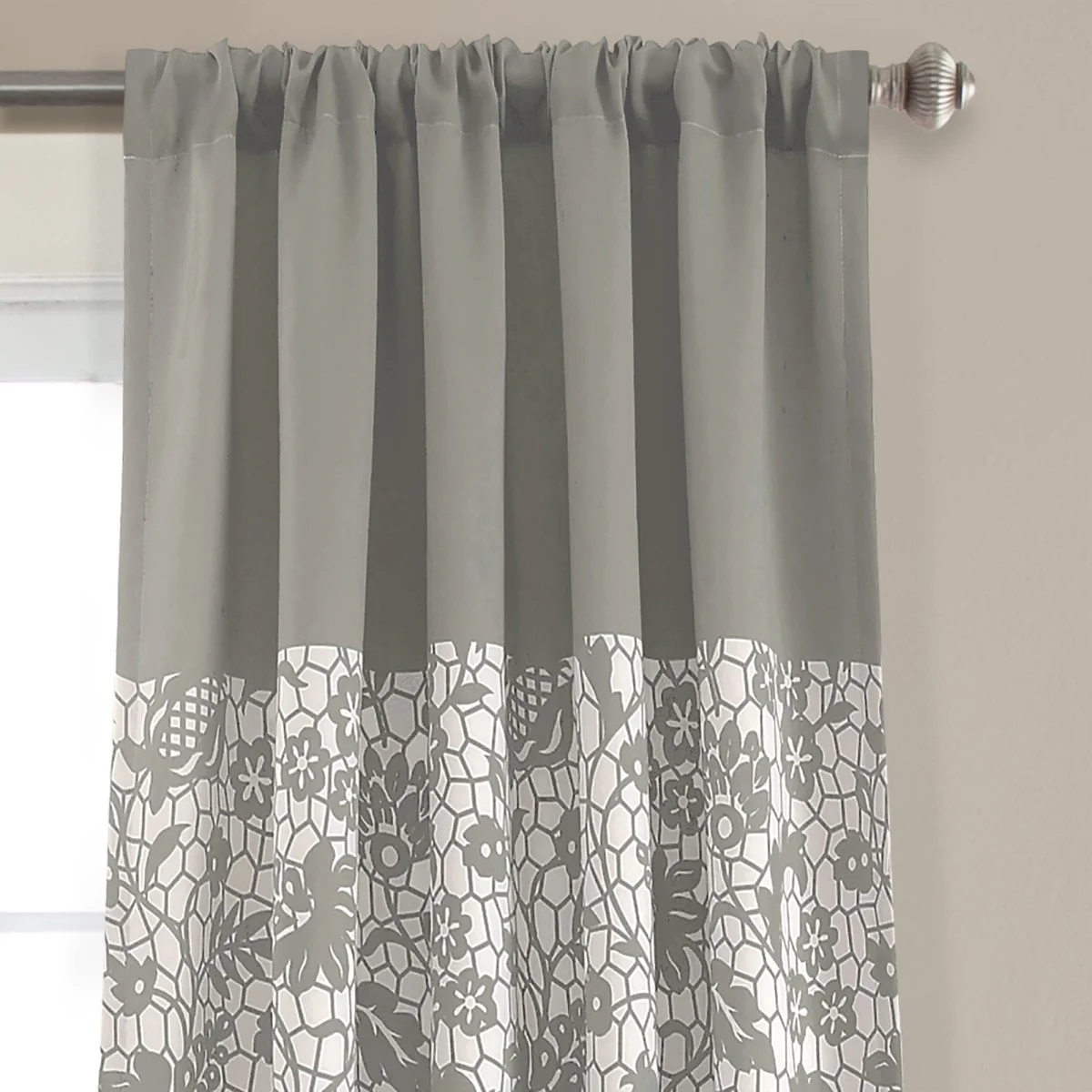 Estate Garden Print Room Darkening Window Curtain Set - Image 5