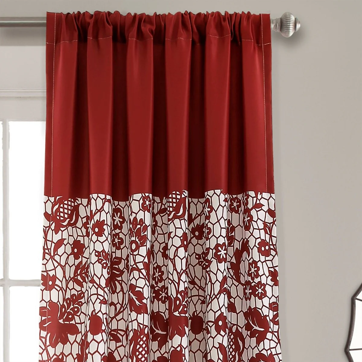 Estate Garden Print Room Darkening Window Curtain Set - Image 6