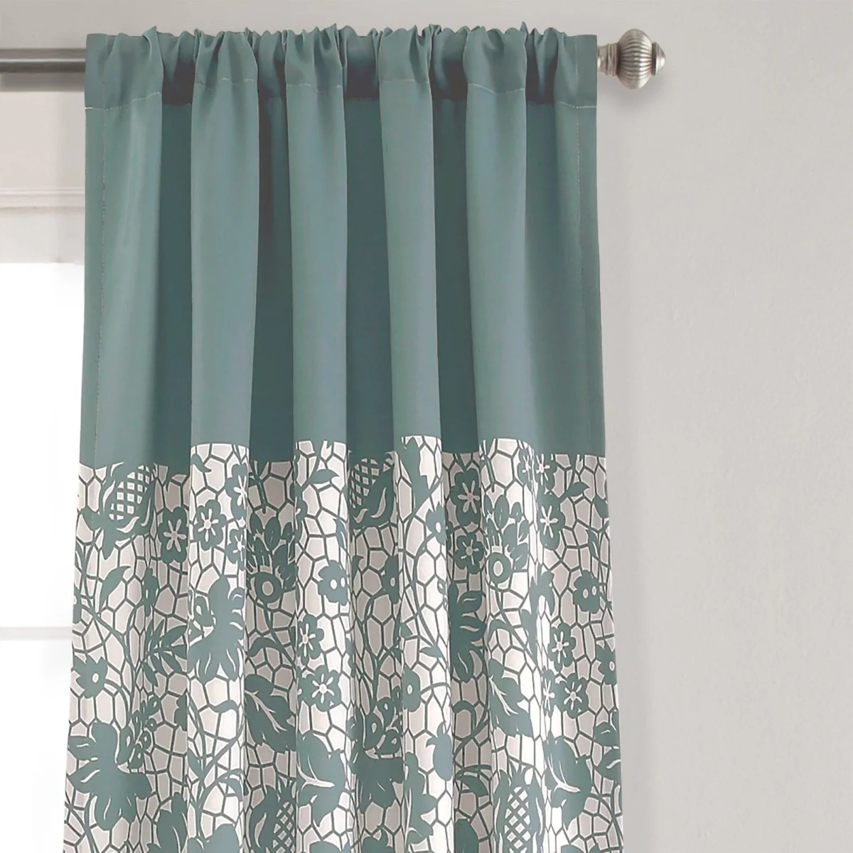 Estate Garden Print Room Darkening Window Curtain Set - Image 7