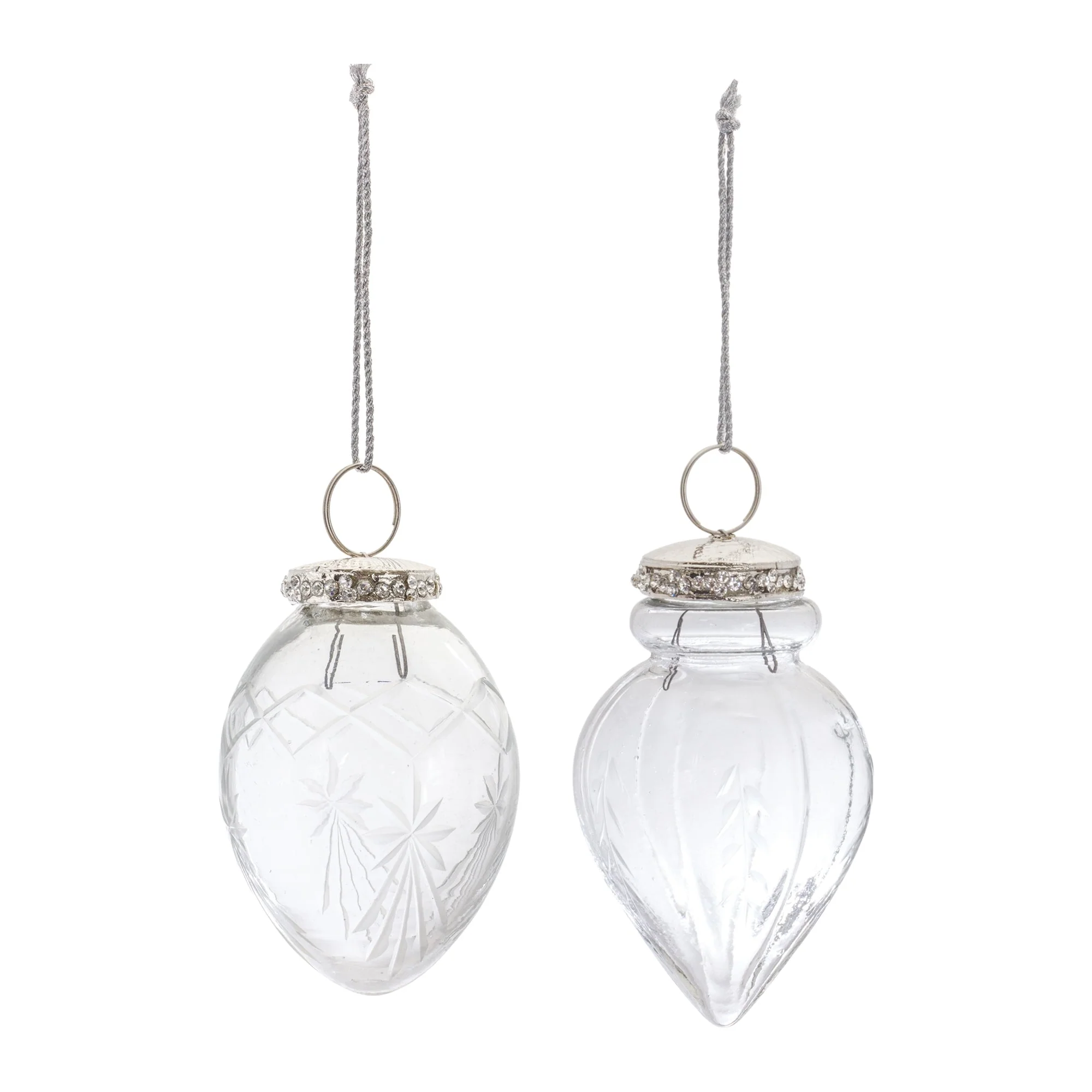 Etched Glass Teardrop Ornament (Set of 6) - Image 3