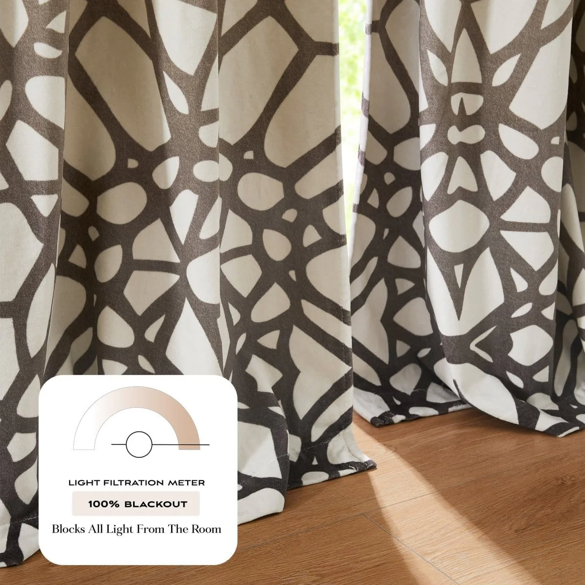 Ethereal Tangle Velvet Blackout Window Curtain Panels - Image 8