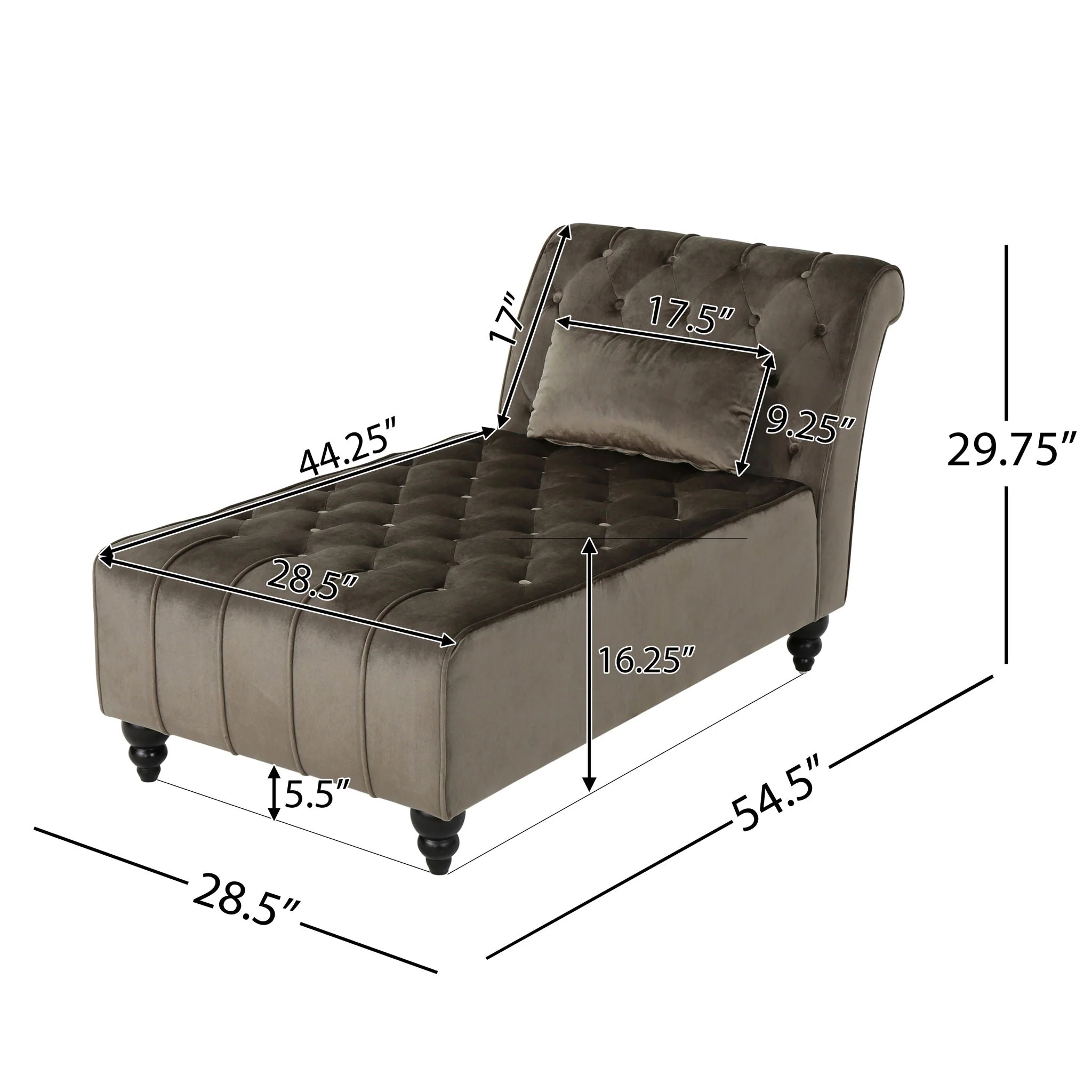 Ethereala Upholstered Chaise Lounge With Button Tufted - Image 3