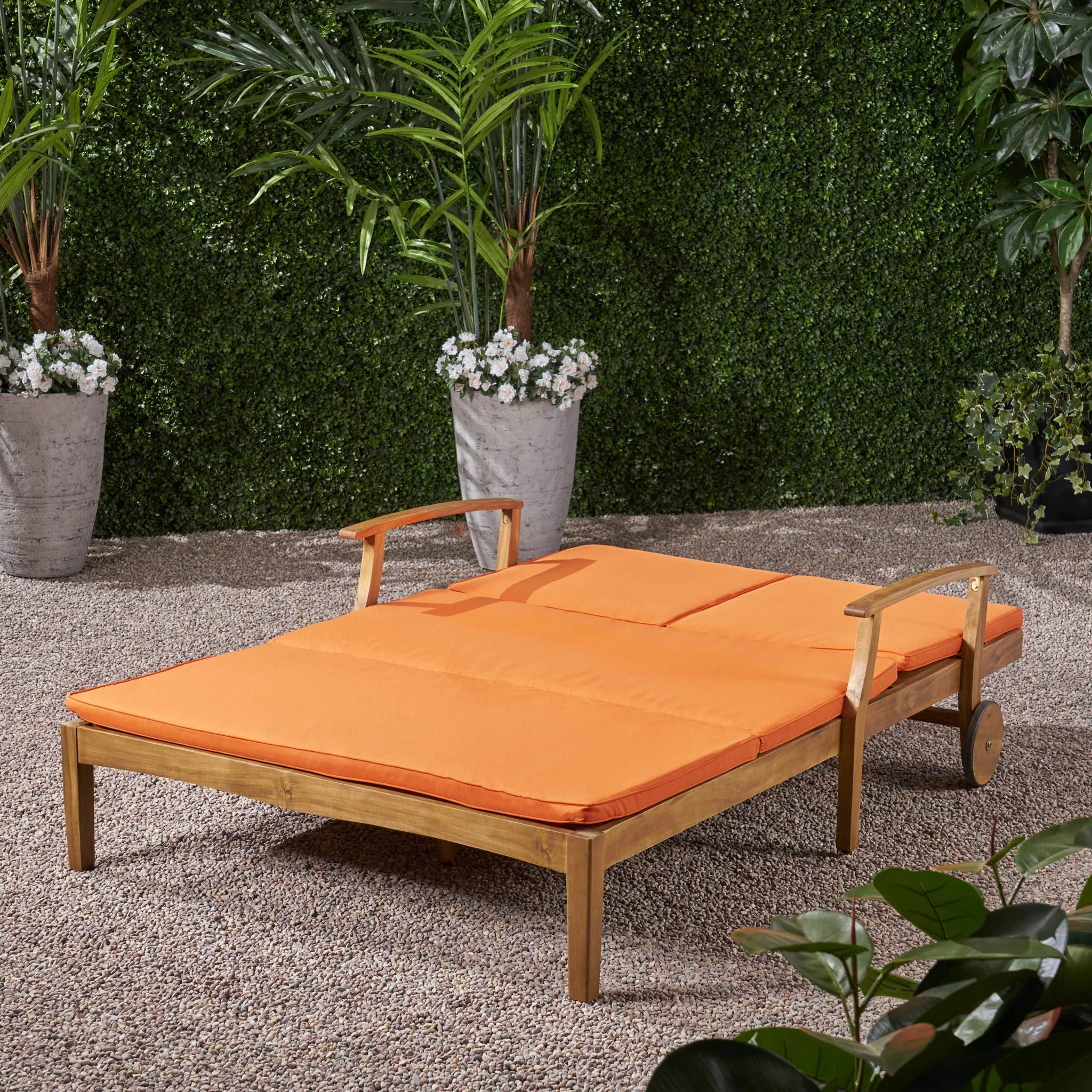 Etherealize - Outdoor Adjustable Double Chaise Lounge With Water Resistant Cushions - Image 5