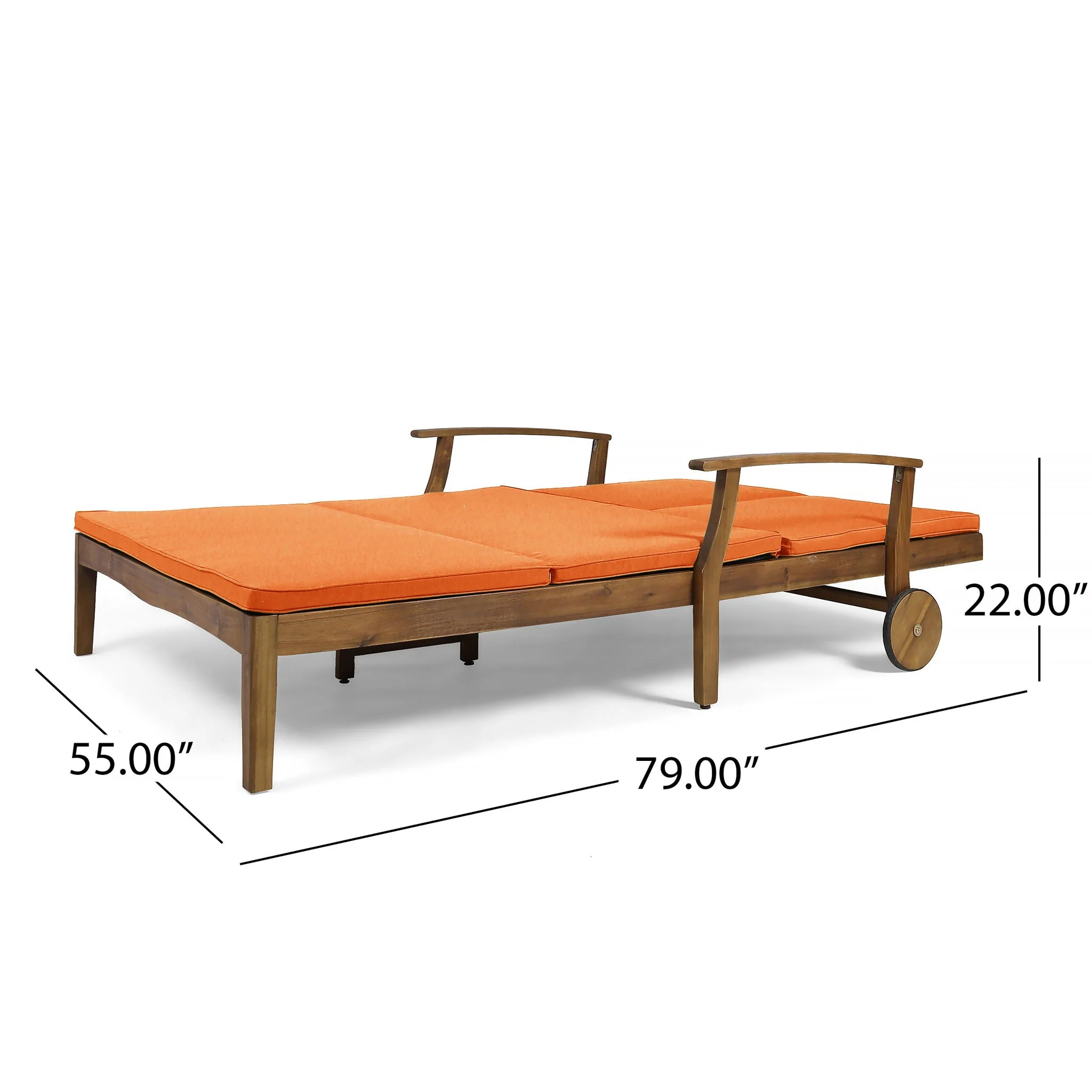 Etherealize - Outdoor Adjustable Double Chaise Lounge With Water Resistant Cushions - Image 6
