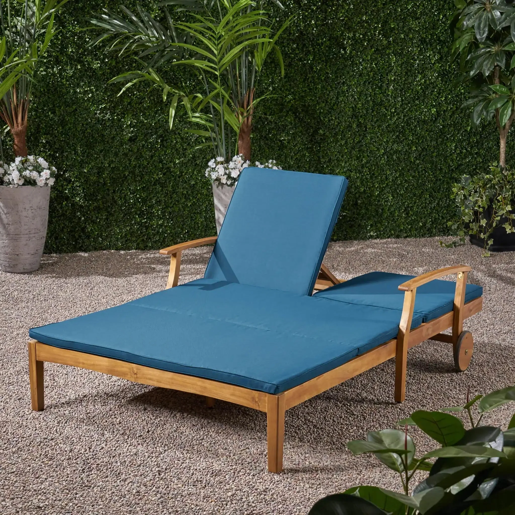 Etherealize - Outdoor Adjustable Double Chaise Lounge With Water Resistant Cushions - Image 7