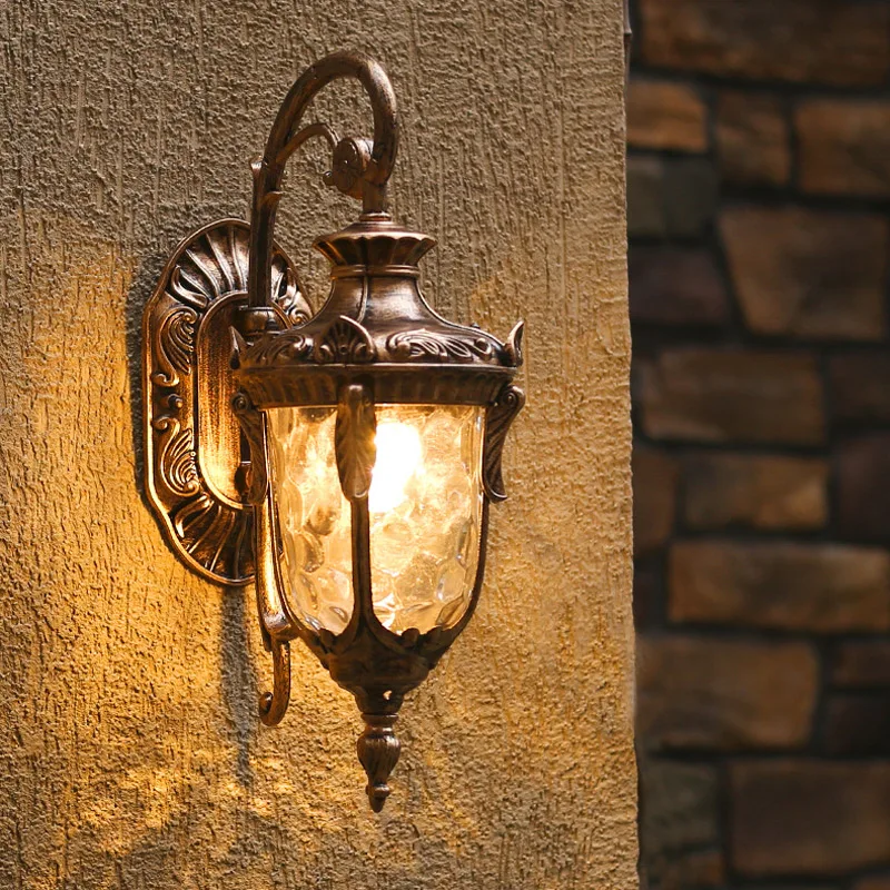 Europe Outdoor Wall Light Retro Garden Porch Lamp Waterproof E27 Balcony Fixture - Image 3
