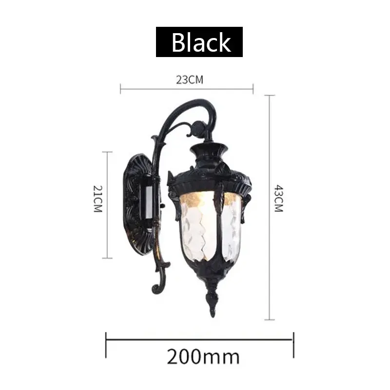Europe Outdoor Wall Light Retro Garden Porch Lamp Waterproof E27 Balcony Fixture - Image 8