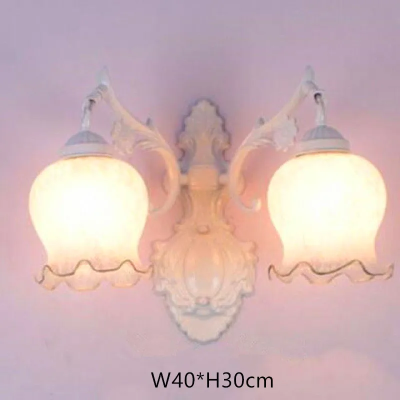 European Retro Wall Lamp Bedroom Bedside Corridor Double Head Bronzing Sconce - Image 13