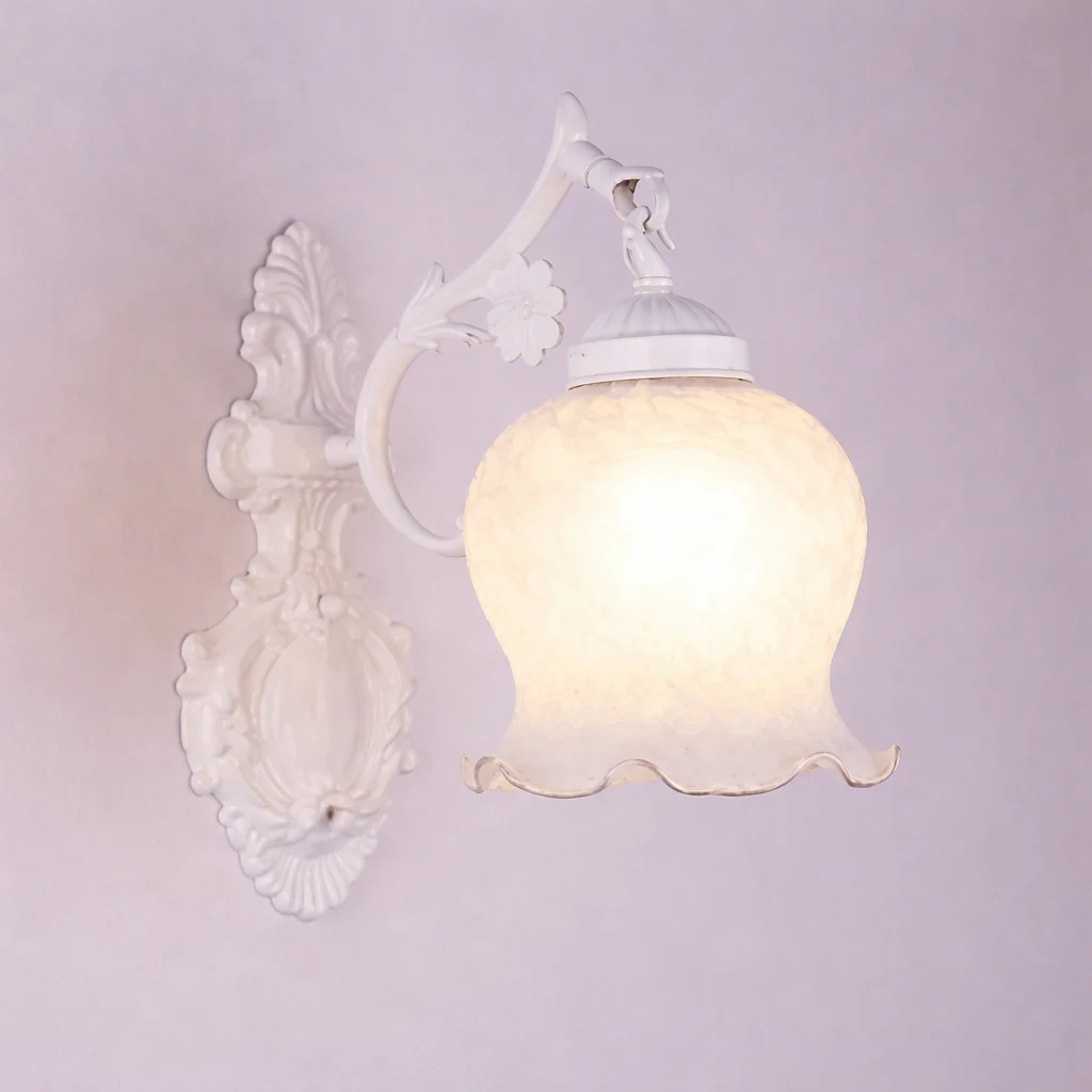 European Retro Wall Lamp Bedroom Bedside Corridor Double Head Bronzing Sconce - Image 19
