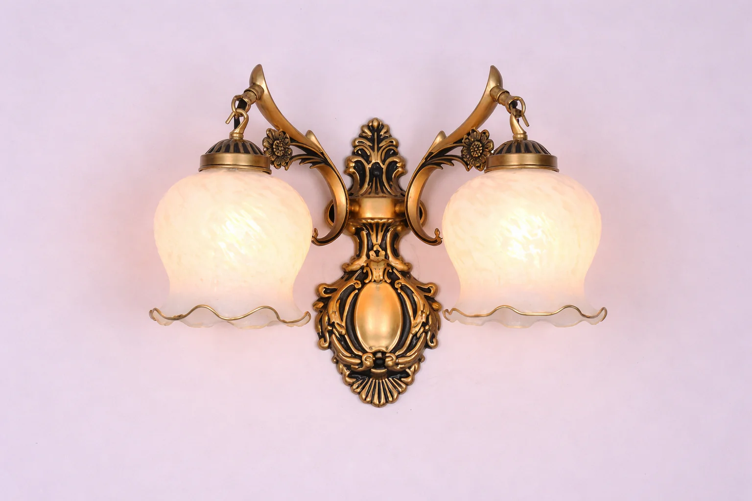 European Retro Wall Lamp Bedroom Bedside Corridor Double Head Bronzing Sconce - Image 20