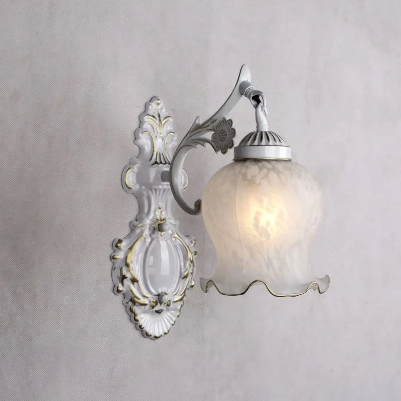 European Retro Wall Lamp Bedroom Bedside Corridor Double Head Bronzing Sconce - Image 4