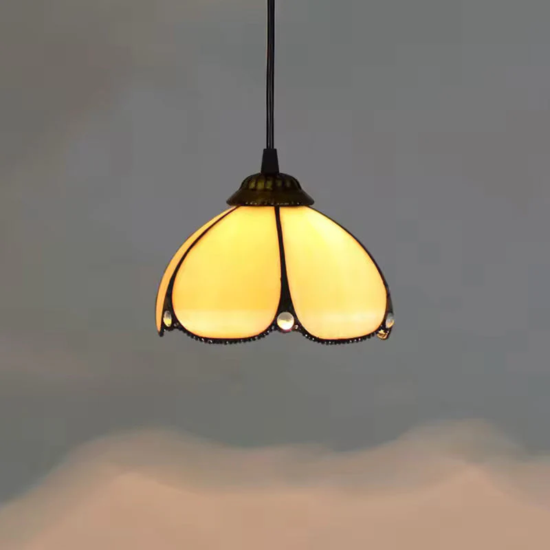 European Stained Glass Pendant Light 20cm Hanging Lamp Dining Bedroom Decor - Image 16