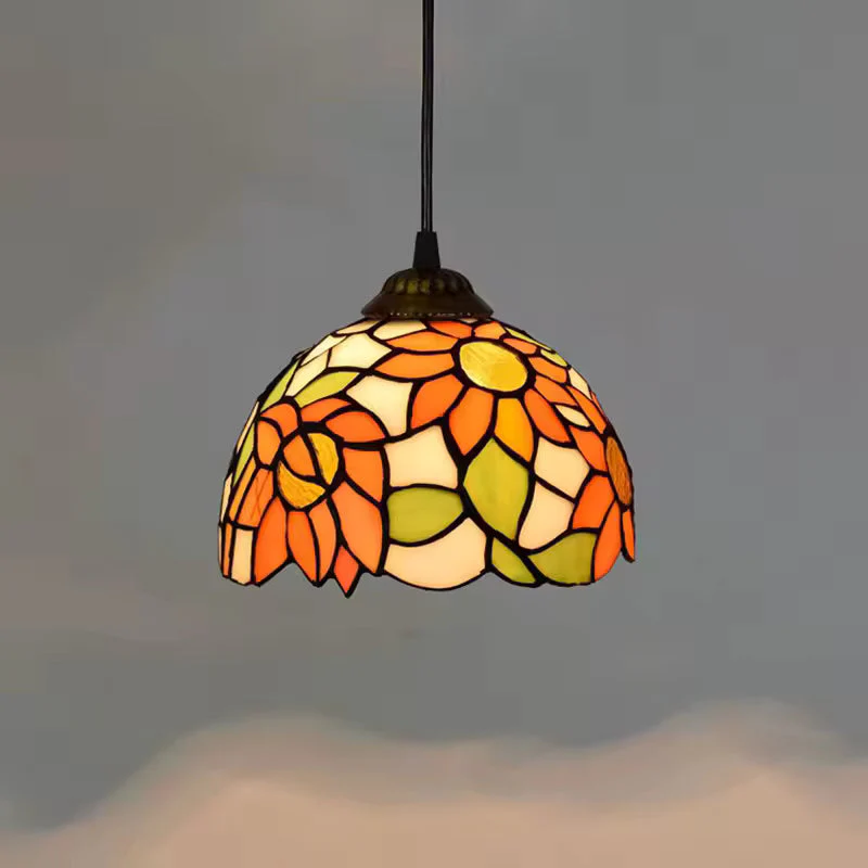 European Stained Glass Pendant Light 20cm Hanging Lamp Dining Bedroom Decor - Image 20