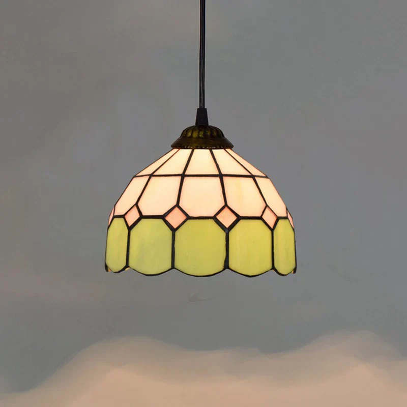 European Stained Glass Pendant Light 20cm Hanging Lamp Dining Bedroom Decor - Image 9
