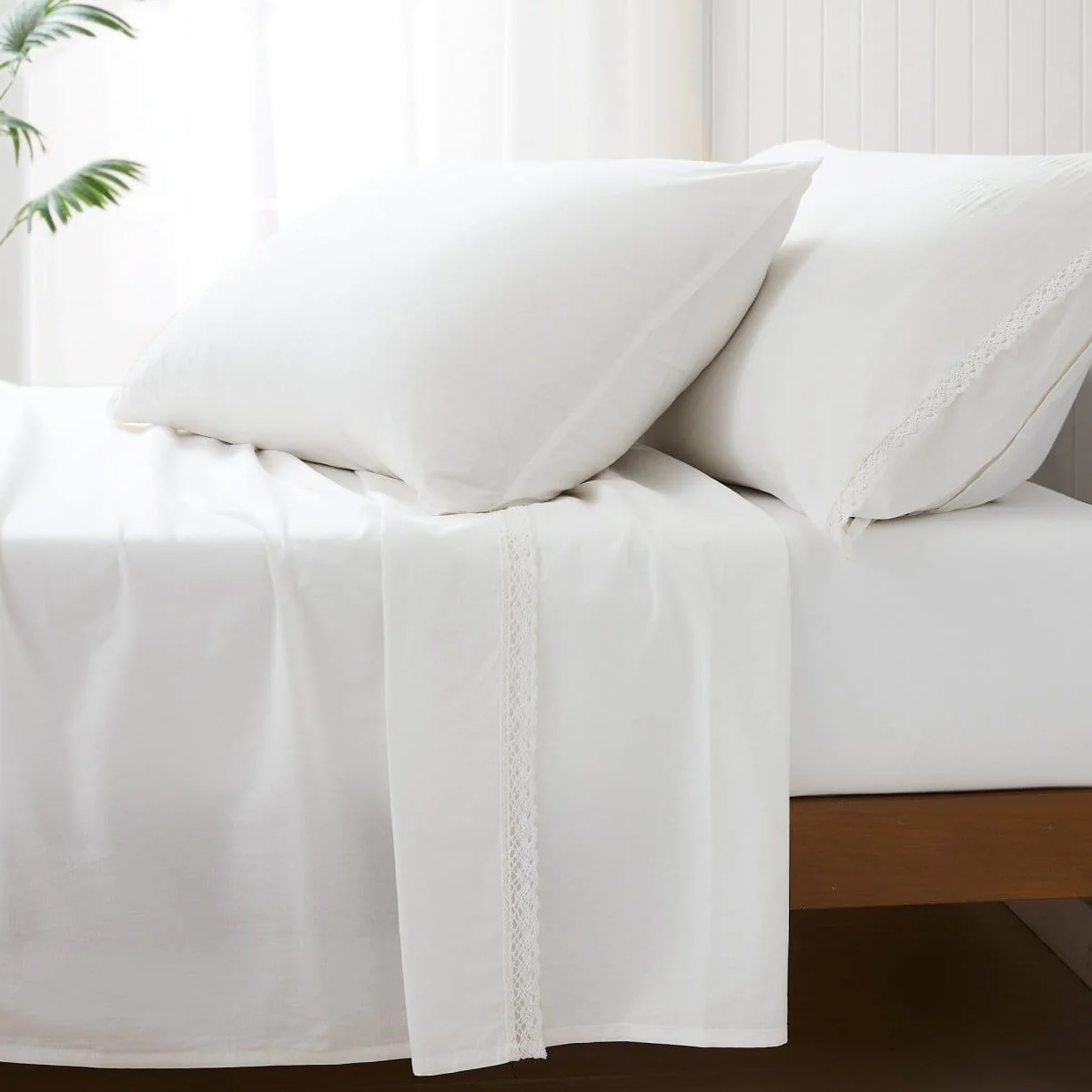 Evelyn Lace Trim Cotton Sheet Set - Image 11