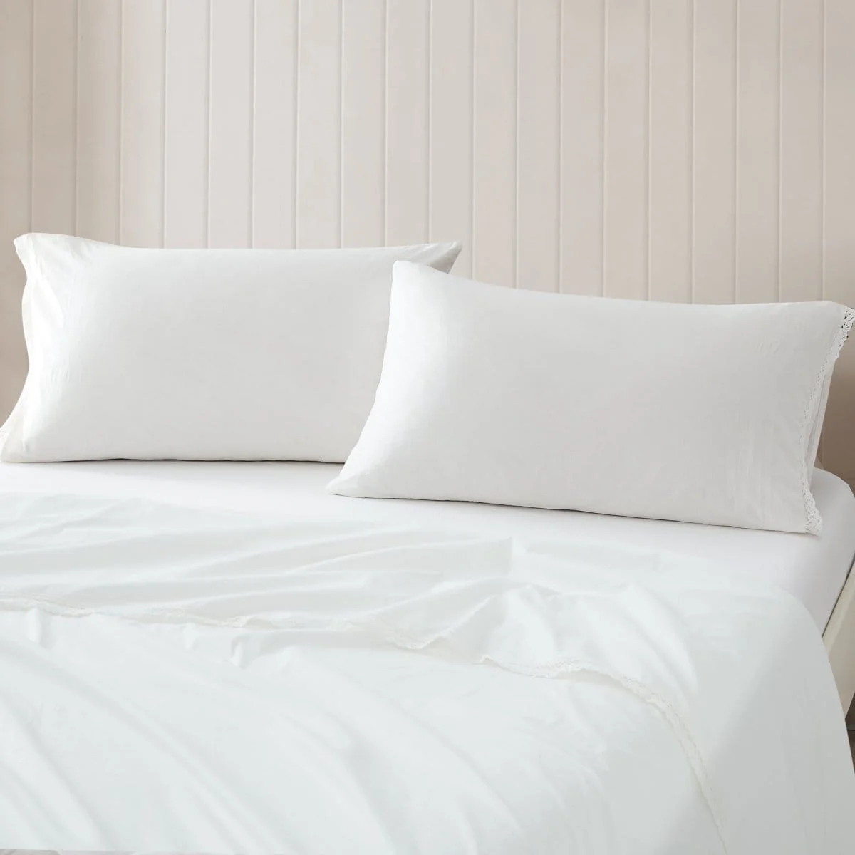 Evelyn Lace Trim Cotton Sheet Set - Image 2