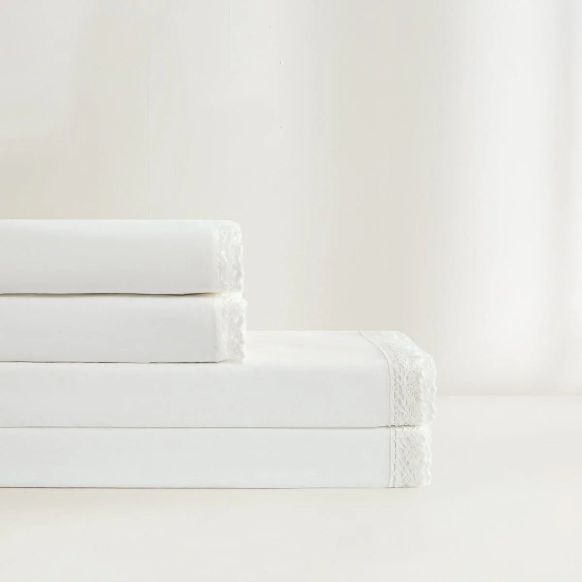 Evelyn Lace Trim Cotton Sheet Set - Image 4