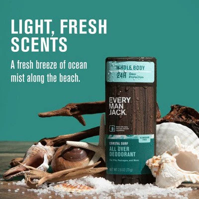Every Man Jack All Over Solid Deodorant Coastal Surf 2.6oz - New - Image 4