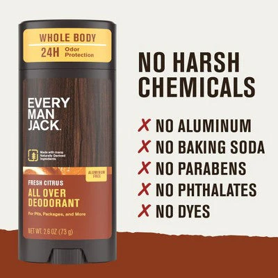 Every Man Jack All Over Solid Deodorant Fresh Citrus 2.6oz - Image 7
