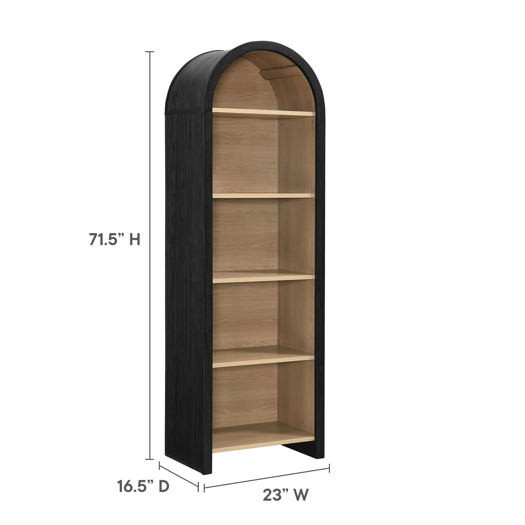 Evie Arched Narrow Bookcase Display Cabinet by Modway - Image 3