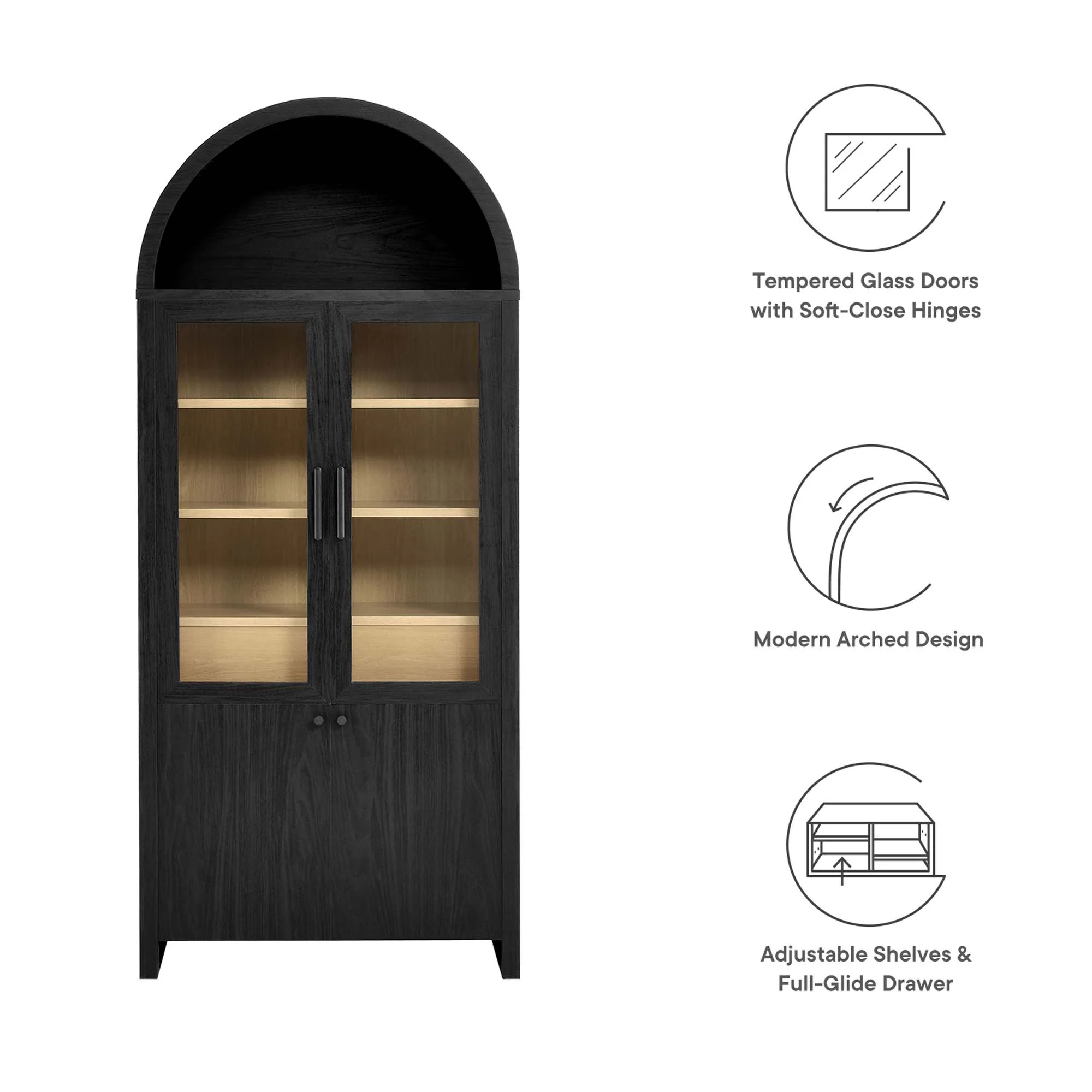 Evie Arched Tall Display Cabinet by Modway - Image 2