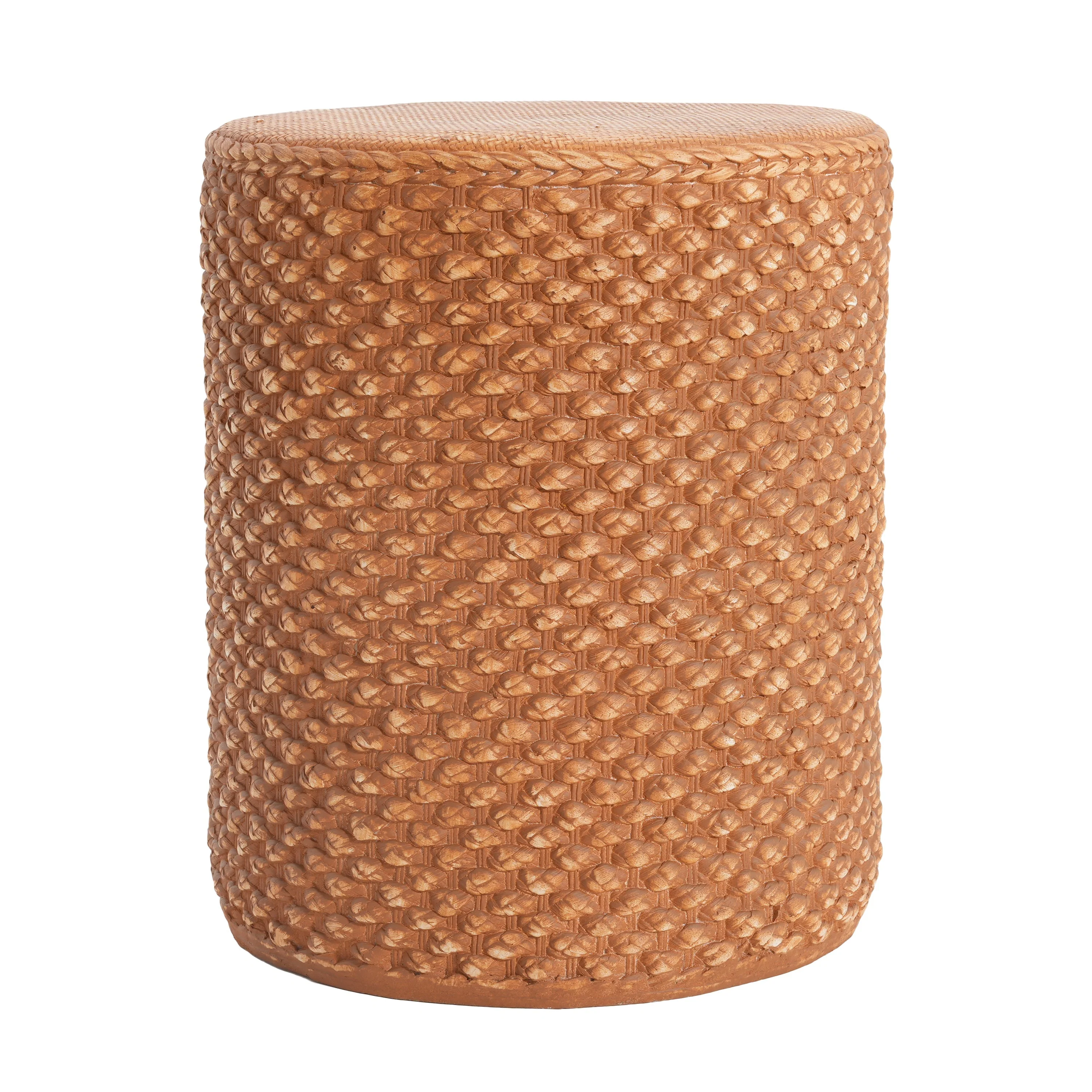 Evie Outdoor Patio Round MGO Side Table Brown