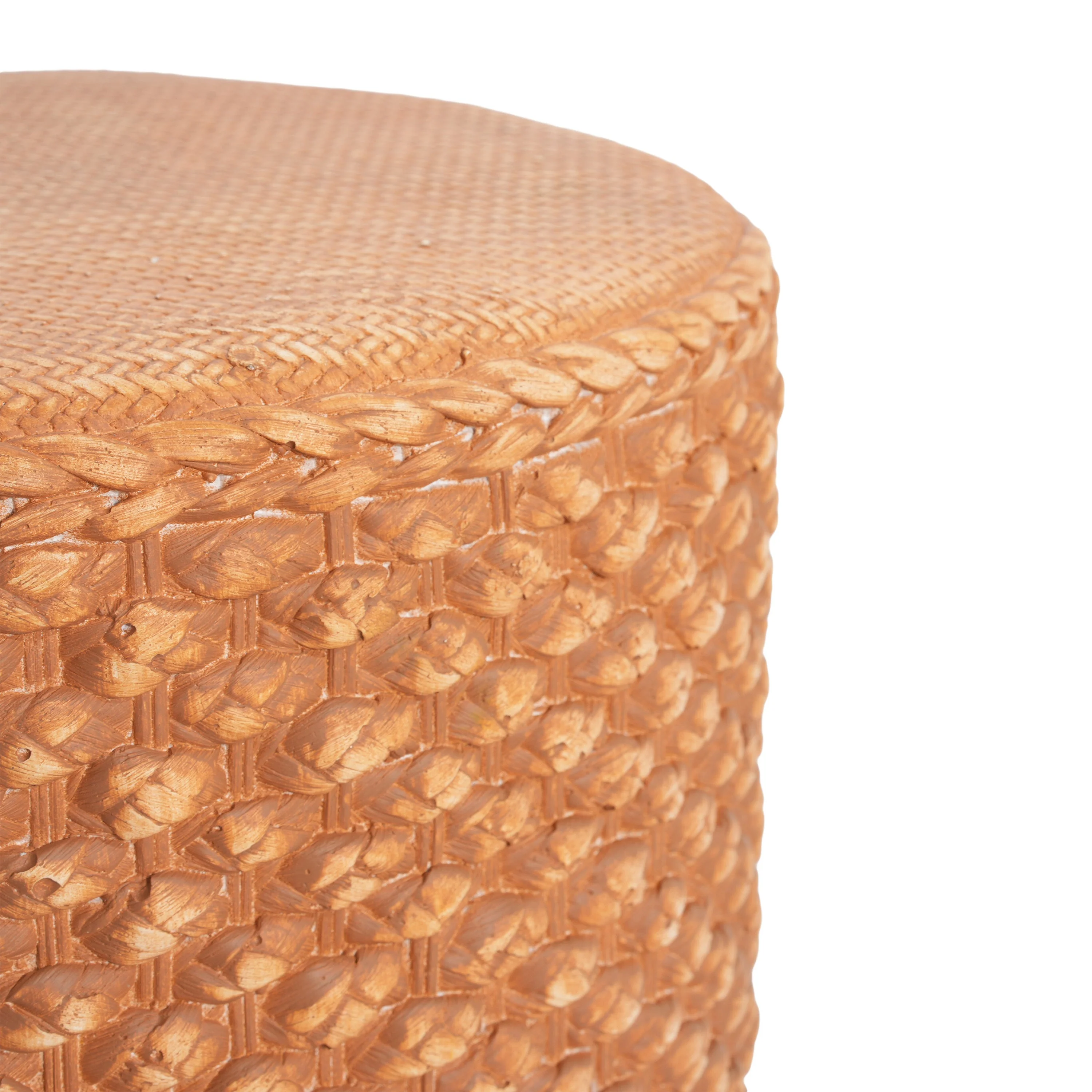 Evie Outdoor Patio Round MGO Side Table Brown - Image 11
