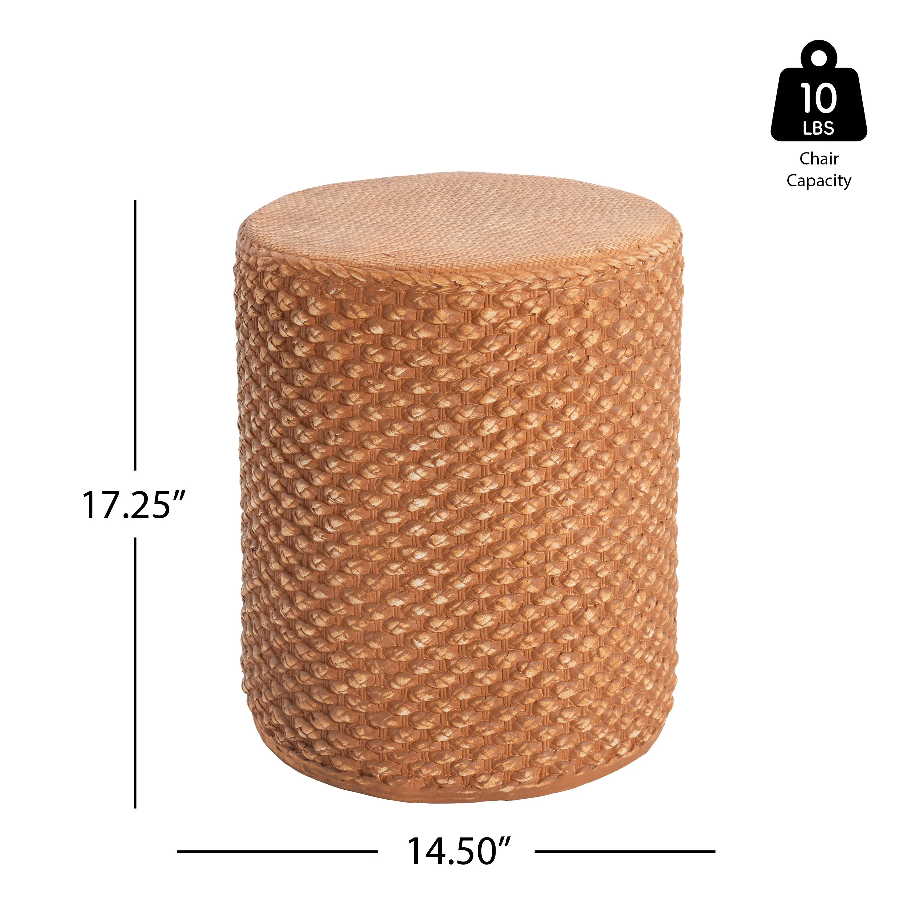 Evie Outdoor Patio Round MGO Side Table Brown - Image 7