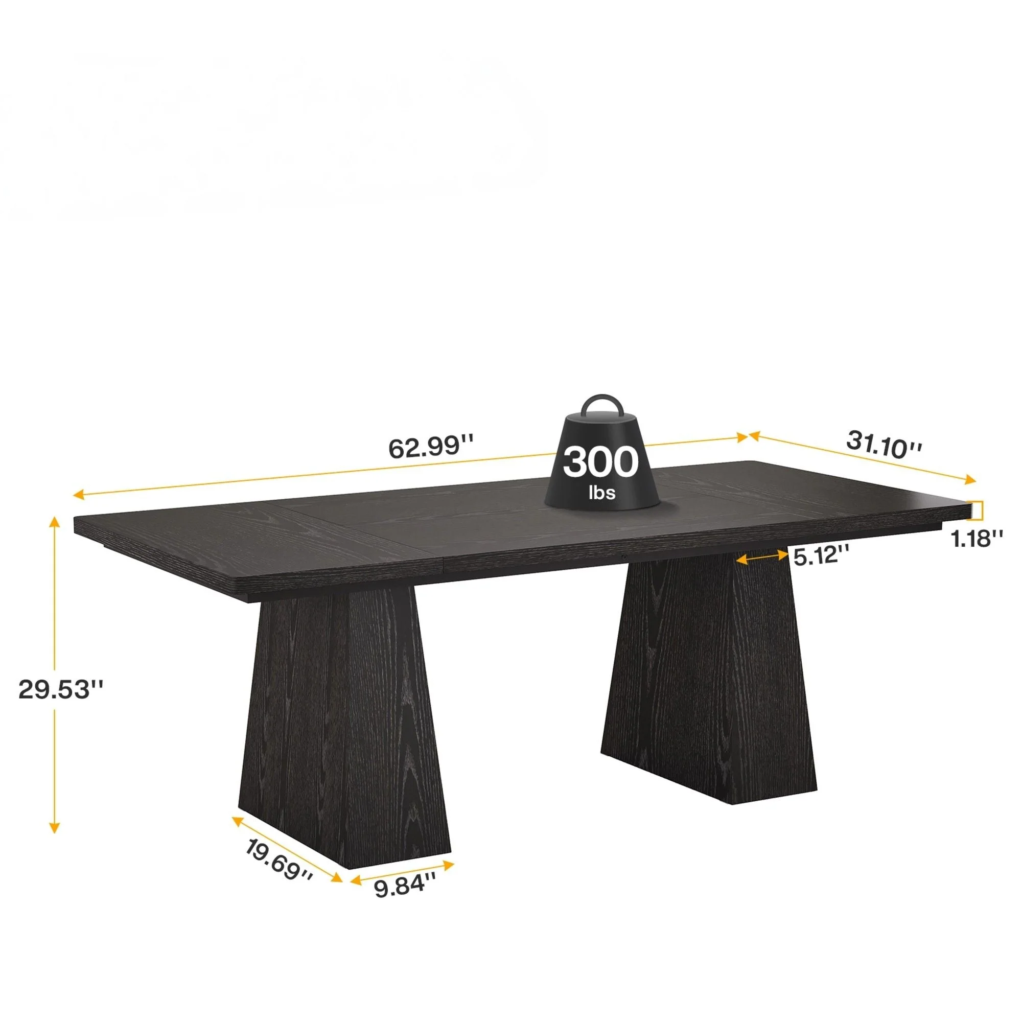 Executive Desk, Workstation With Double Pedestal For Home Office - Image 3