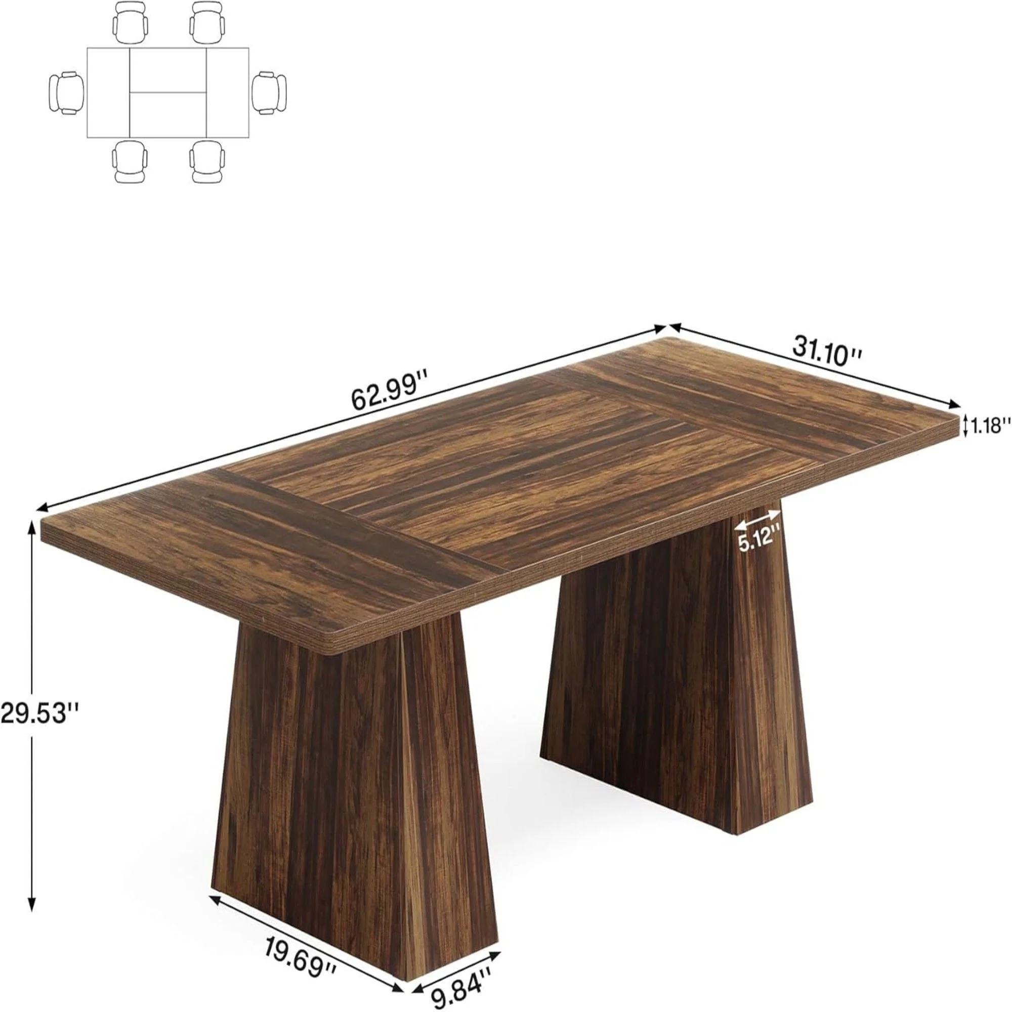 Executive Desk, Workstation With Double Pedestal For Home Office - Image 4