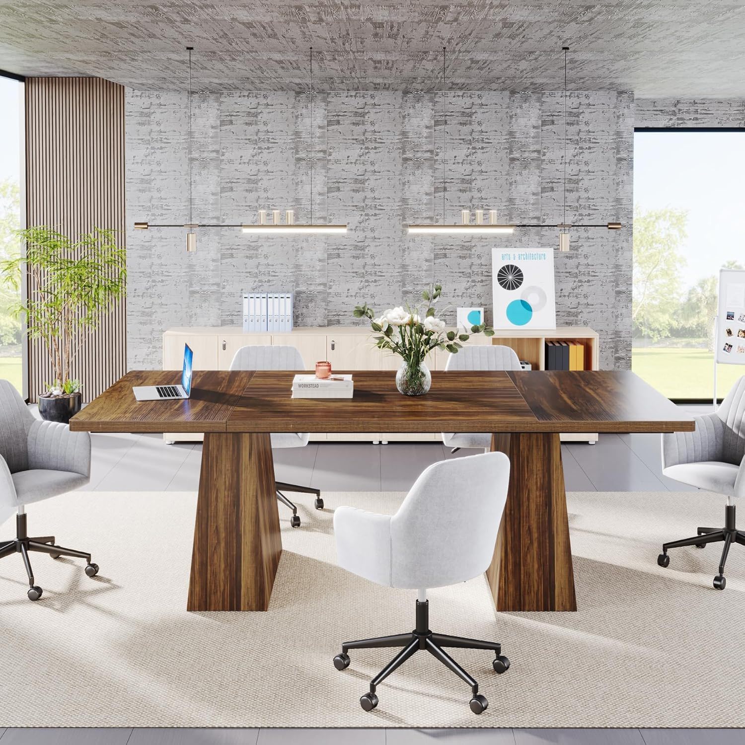 Executive Desk, Workstation With Double Pedestal For Home Office - Image 7