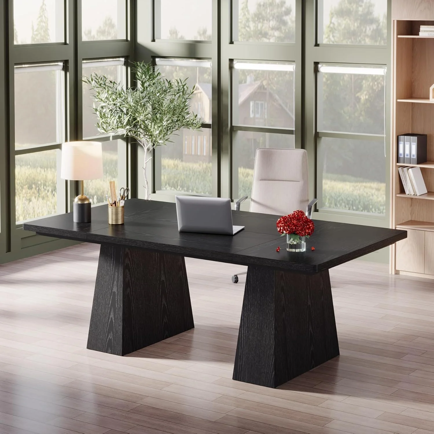 Executive Desk, Workstation With Double Pedestal For Home Office - Image 8