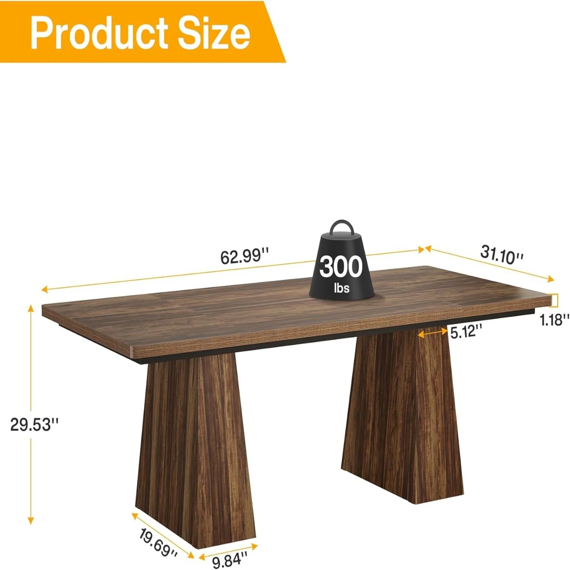 Executive Desk, Workstation With Double Trapezoid Base - Image 5