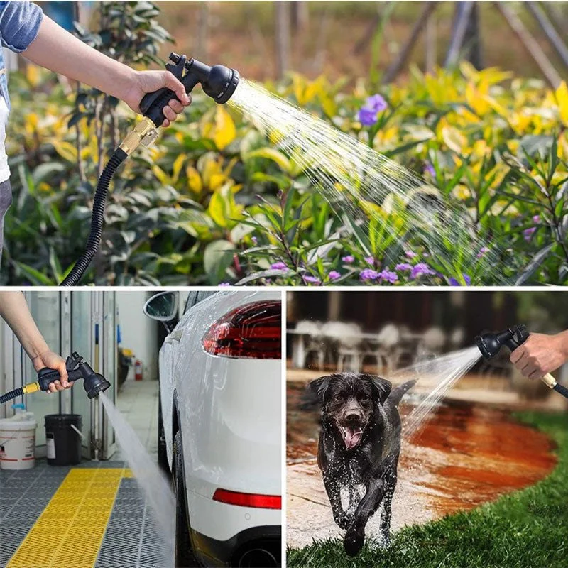 Expandable Garden Hose Flexible Water Hose with 8 Spray Nozzle Lightweight - Image 2
