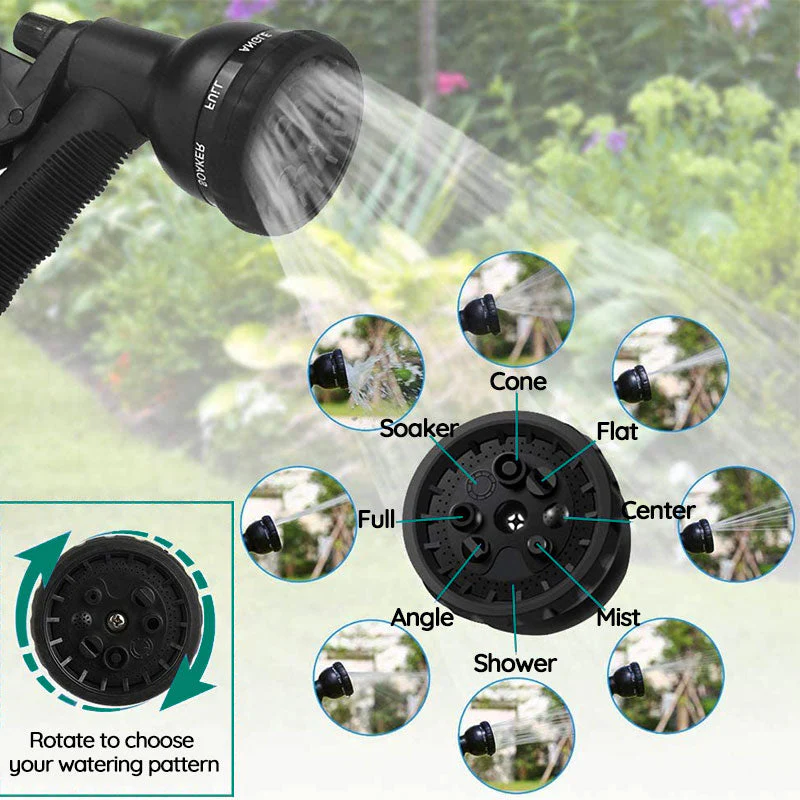 Expandable Garden Hose Flexible Water Hose with 8 Spray Nozzle Lightweight - Image 4