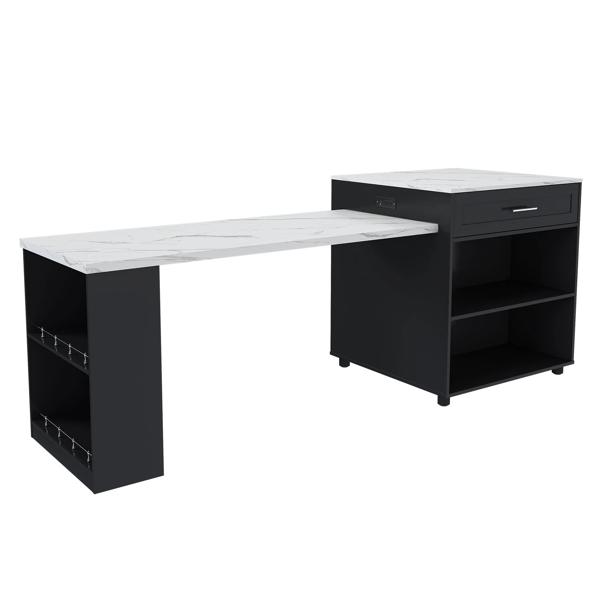 Expandable Kitchen Island With Power Outlet - Image 2