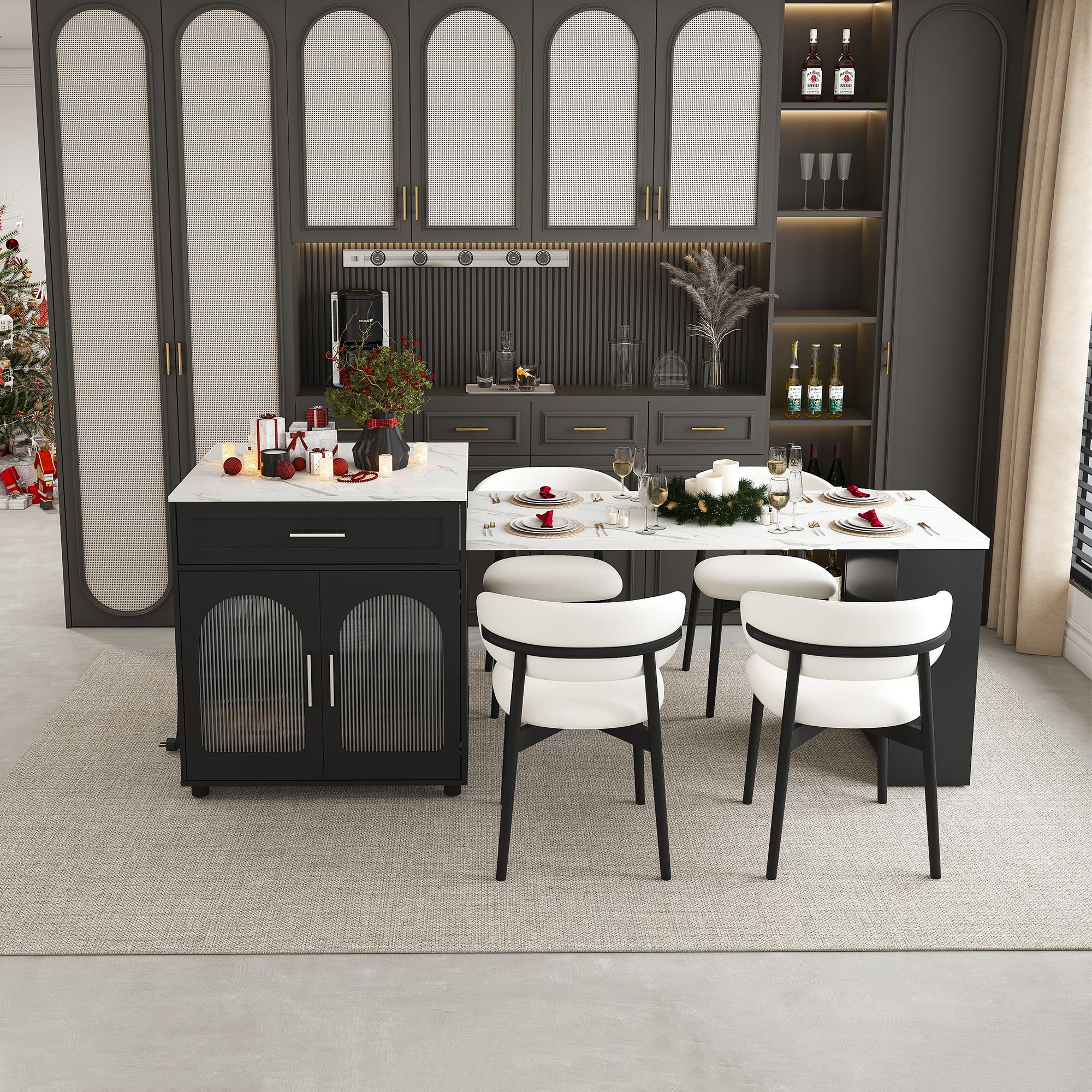 Expandable Kitchen Island With Power Outlet - Image 3